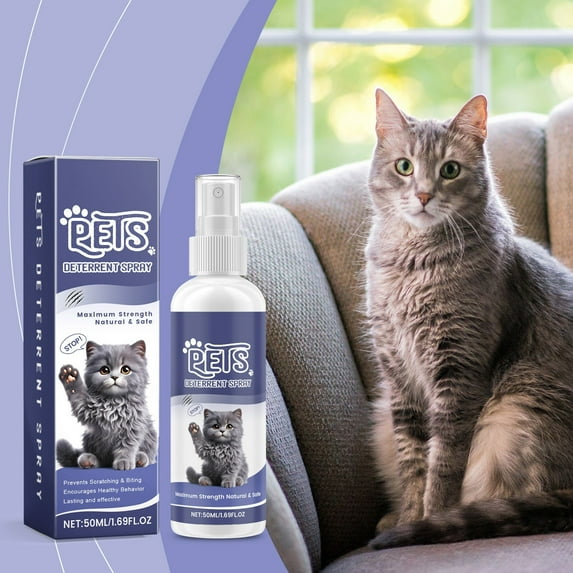 No Scratch Spray for Cats, Natural Cat Repellent Spray, Effective Cat Bitter Spray for Chewing and Scratching Keep Off Cat Indoor or Outdoor, Protect Furniture, Curtain, Floor, Plant