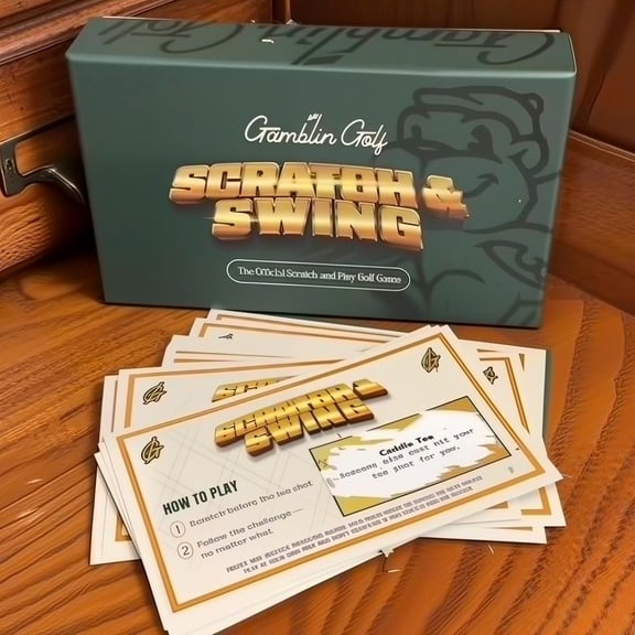 Scratch & Swing – 3 Pack Golf Scratch Off Card Game, 18 Hole Challenges + 19th Hole, Hilarious Gift for Golfers, Interactive