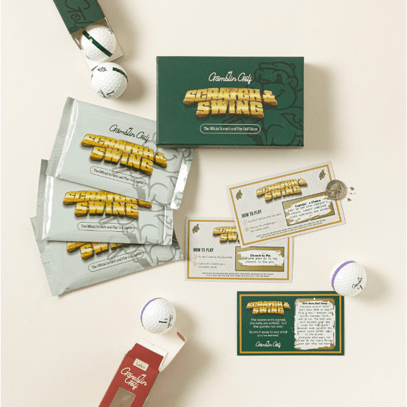 Scratch & Swing Scratch Off Golf Card Game – 3 Pack, 18 Hole Challenge Cards + 19th Hole Bonus