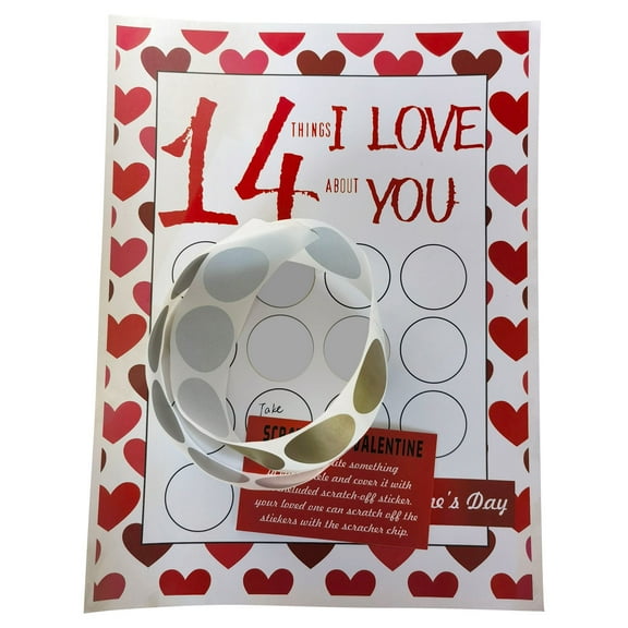 Scratch Off Valentine's Day Card with 14 Love Messages, DIY Romantic Gift Card for Couples, Personalized Love Note Set for Anniversary and Special Occasions(A)