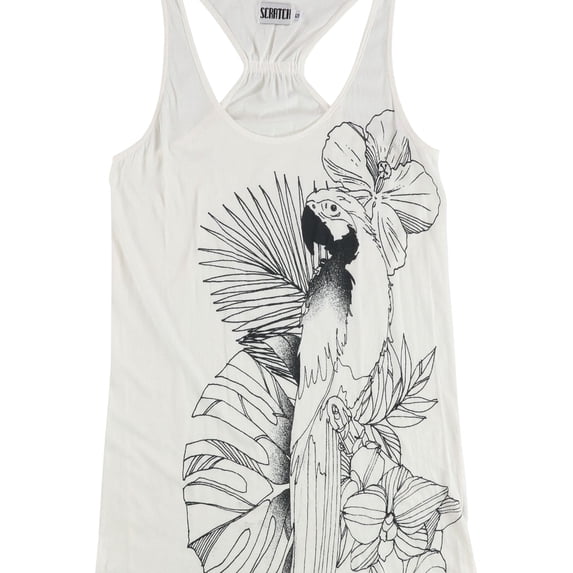 Scratch Womens Bird Tank Top, White, Medium