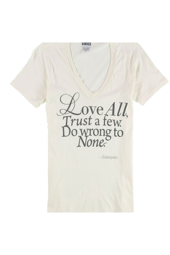 Womens Love All Trust A Few Graphic T-Shirt, Off-White, Small