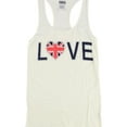 thumbnail image 1 of Scratch Womens Love Racerback Tank Top, Off-White, Medium, 1 of 2