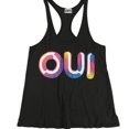 thumbnail image 1 of Scratch Womens OUI Racerback Tank Top, Black, Small, 1 of 2