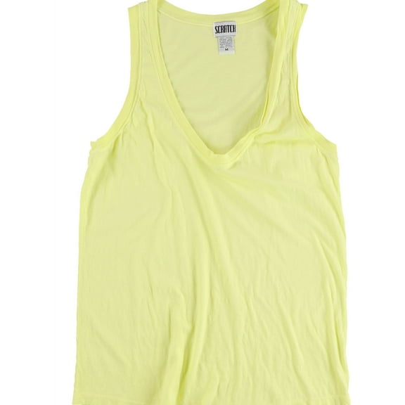 Scratch Womens Solid Tank Top, Yellow, Medium