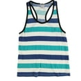 thumbnail image 1 of Scratch Womens Striped Racerback Tank Top, Green, Small, 1 of 2