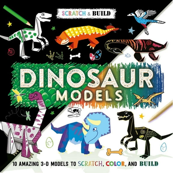 Scratch & Build: Dinosaur Models: Scratch Art Activity Book, (Hardcover)