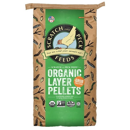 Scratch and Peck Feeds Naturally Free Organic Layer Pellets + Grub Protein - 25lb