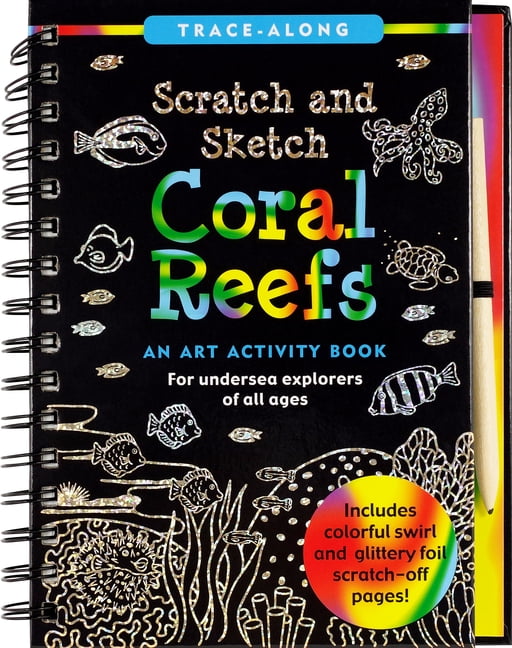 Colorful Spiral Coral Reefs Scratch and Sketch Art Activity Book