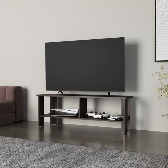 Scratch-resistant modern TV stand with open space for 65" TVs in entertainment rooms keeps space tidy