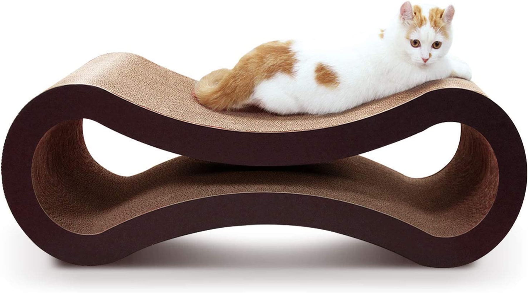 ScratchMe Cat Scratching Post Lounge Bed, Cat Scratcher Cardboard Board