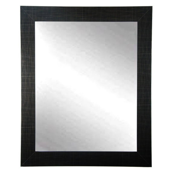 Scratched Black Framed Vanity Wall Mirror 27''x 32''