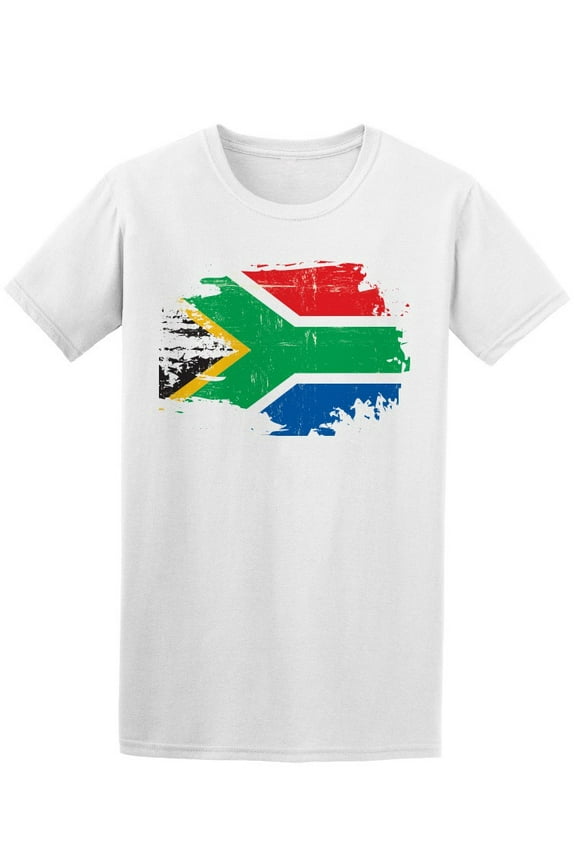 Scratched South Africa Flag T-Shirt Men -Image by Shutterstock, Male Large