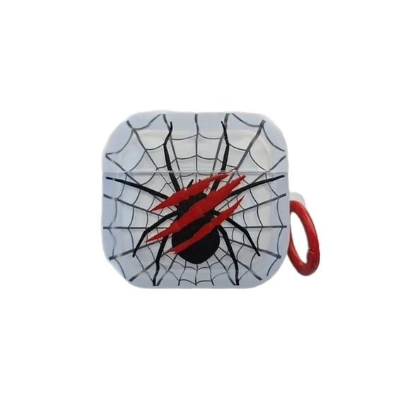 Scratched Spider Web Case for AirPods Pro 2 & AirPods 4, Transparent Black TPU Cover