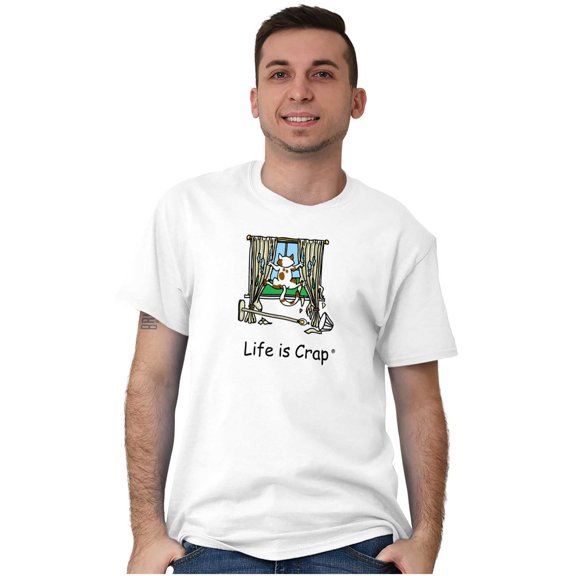 Scratching Cat On Curtains Pet Owner Men's Graphic T Shirt Tees Brisco Brands M