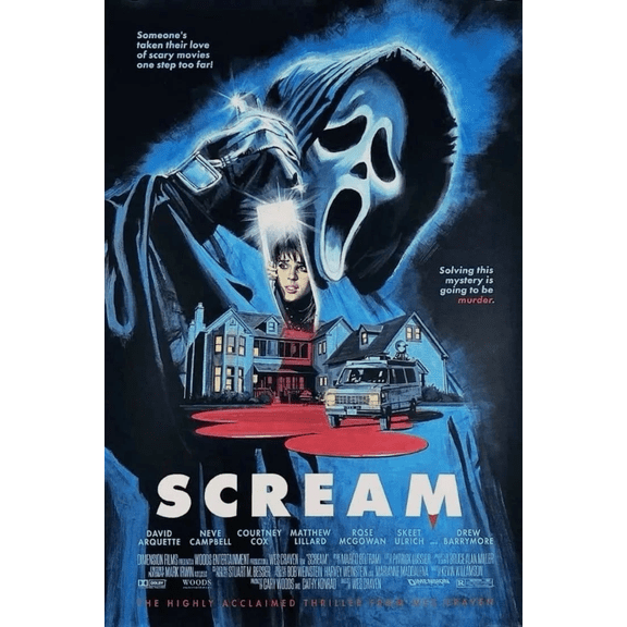 Scream 1996 Ghostface Vintage Horror Movie Poster