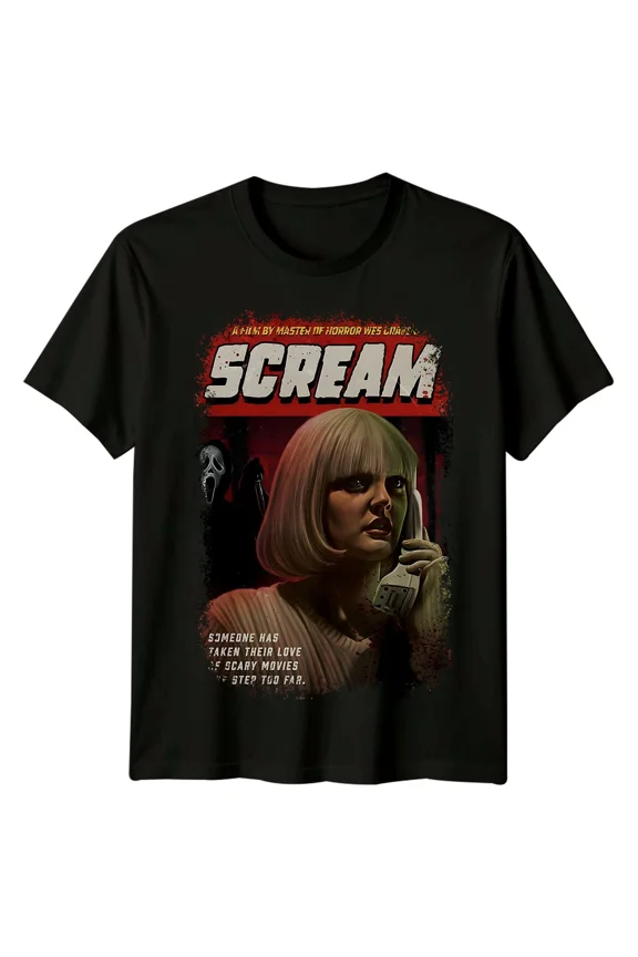 Scream (1996) Movie Poster Inspired T-Shirt Retro Horror 90s Tee Unisex