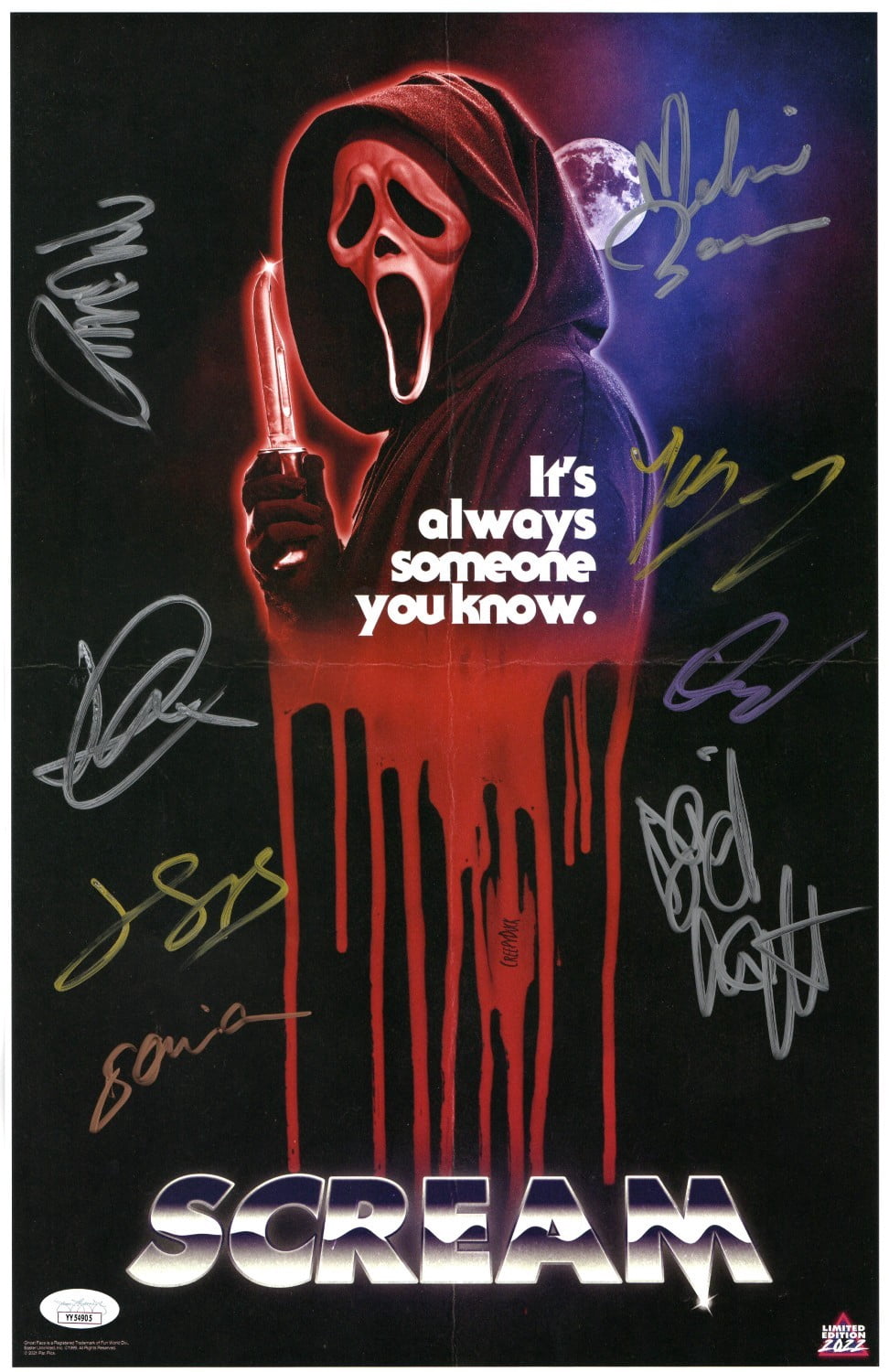 Scream (2022) Cast Signed Autograph 11X17 Poster Arquette Barrera +6 ...