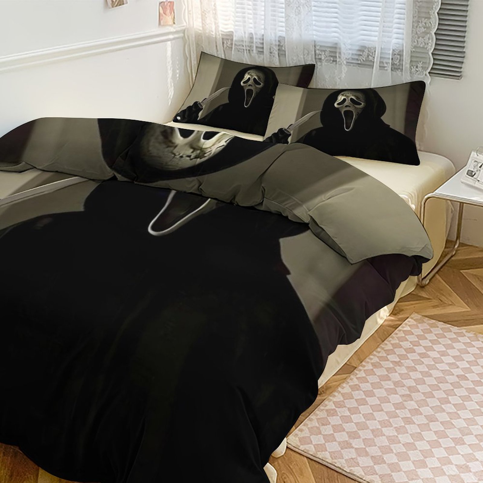 Scream 3piece bed set, 1 soft duvet cover and 2 pillowcases, suitable