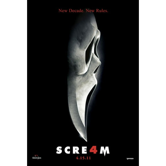 Scream 4 Poster Entertainment Decor 27inx40in Entertainment Theme Room Art Poster 27x40 Unframed, Age: Adults, Rectangle AB Posters