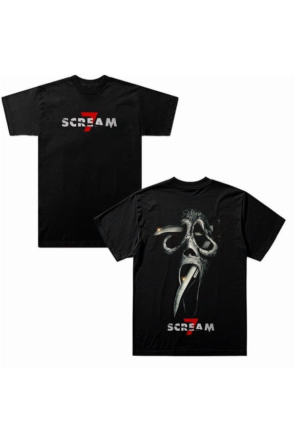 Scream 7 2026 Movie Merch T-shirt Crewneck Short Sleeve Cotton Tee Men Women Streetwear Tops