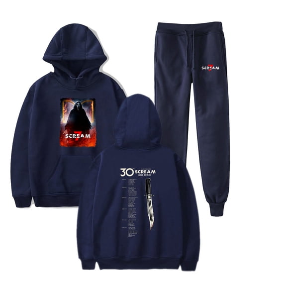 Scream 7 30th Anniversary of Scream Kill Tour 2026 Print Hoodie Jogger Set - Unisex 2-Piece Casual Pullover Sweatshirt Pants for Movie Fans