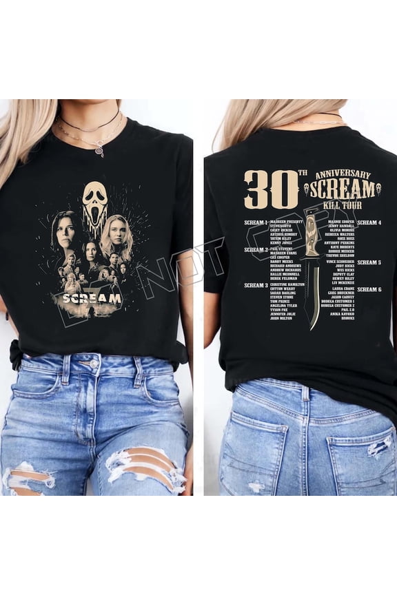 Scream 7 Anniversary 30th Scream Tour 2026 2 Sided T-Shirt, Scream 7 Unisex Tee, Sizes S-5XL - Multicolor
