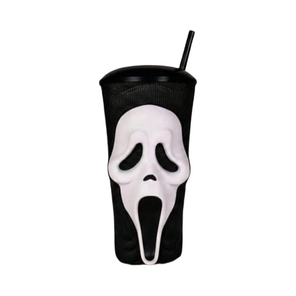 Scream 7 Ghost Face Tumblers, Ghost Face Scary Theme Decor Insulated Cup with Lid & 3D Ghost Face, Food Safe Resin Material, Spooky Centerpiece for Movie Night