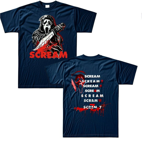 Scream 7 Ghostface Merch New Movie Summer Unisex Short-sleeved T-shirt Fashion Y2K Printed Casual Stylish Design Tee