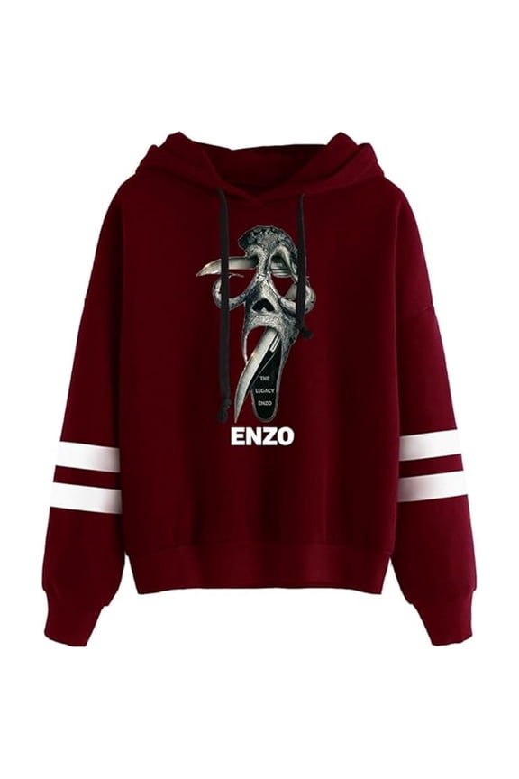 Scream 7 Ghostface New Movie Merch Hoodie - Unisex Pocketless Double-Striped Sleeves Casual Sweatshirt