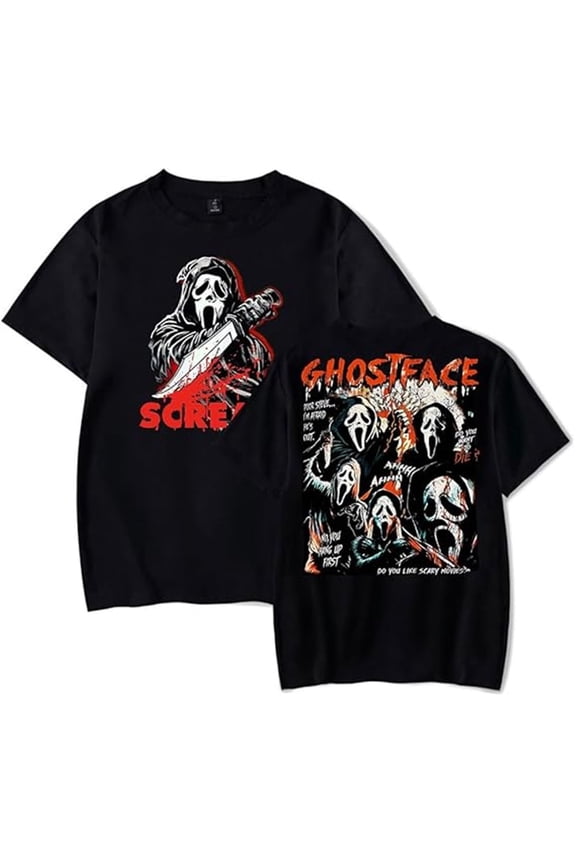 Scream 7 Ghostface New Movie Merch Unisex Stylish Crew Neck Casual Short Sleeve T-Shirt