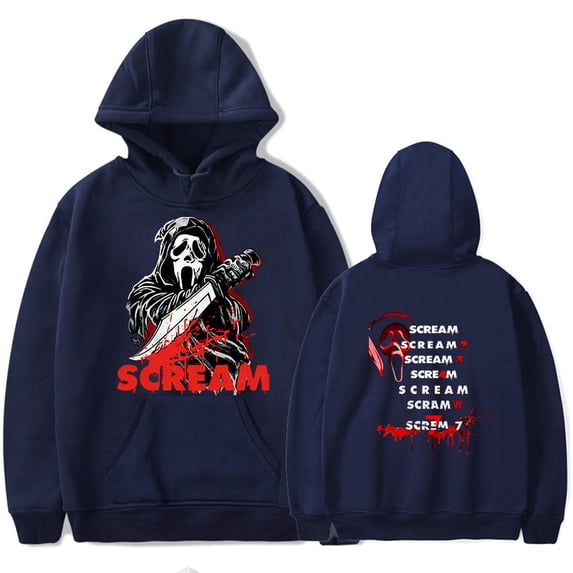 Scream 7 Hot New Movie Ghostface Merch Unisex Casual Fashion Long Sleeve Hoodie Sweatshirt for Spring & Autumn