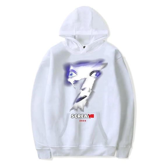 Scream 7 Inspired Graphic Merch Hoodie – Unisex Long Sleeve Pullover Sweatshirt, Casual Streetwear Top for Movie Fans
