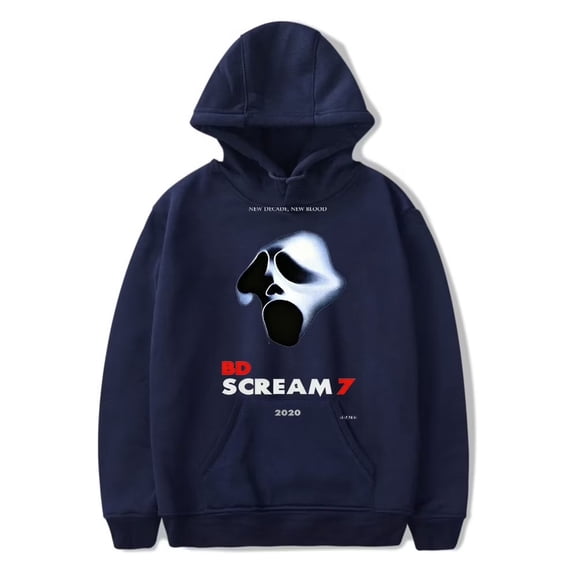 Scream 7 Inspired Print Merch Hoodie – Unisex Long Sleeve Pullover Sweatshirt, Casual Streetwear Top for Movie Fans