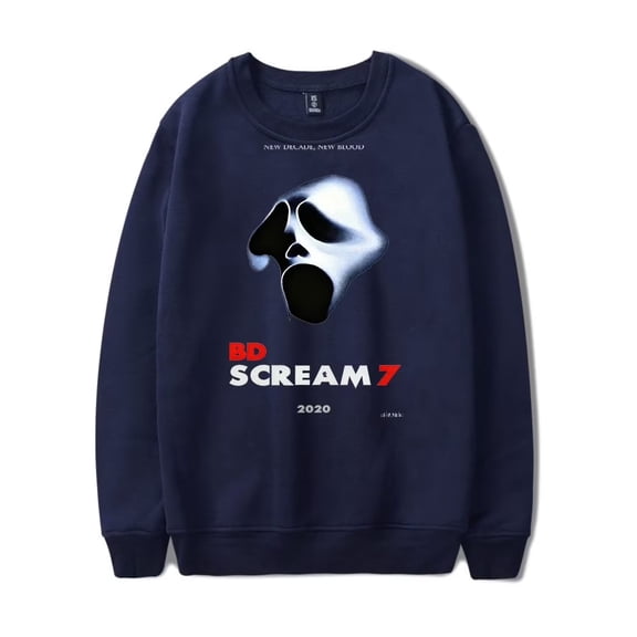 Scream 7 Inspired Print Merch Sweatshirt – Unisex Crewneck Long Sleeve Pullover , Casual Streetwear Top for Movie Fans