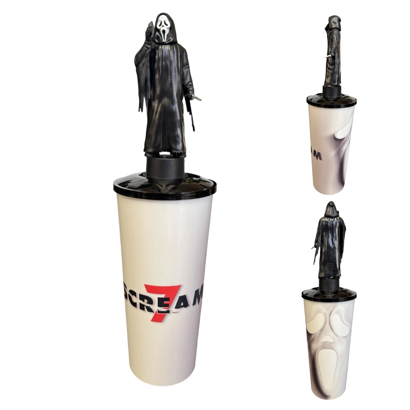 Scream 7 Insulated Tumbler with 3D Character Lid Reusable Drink Cup for ...