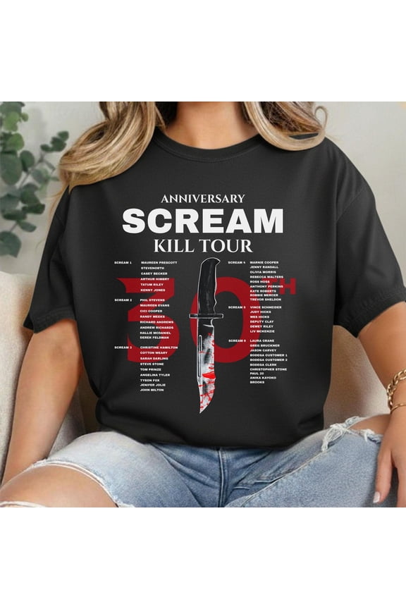 Scream 7 Kill Tour 2026 Shirt - 30Anniversary Horror Movie Graphic Tee, Retro Ghost Killer Unisex T-Shirt