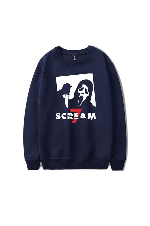 Scream 7 Merch GhostFace Movie Merch Crewneck Sweatshirts Cosplay Women Men Fashion Long Sleeve Stylish Design Halloween Top