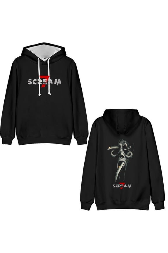 Scream 7 Merch Ghostface Bagless Hoodie Sweatshirt Streetwear Unisex Winter&Spring Casual Fashion Y2K Pullovers Top