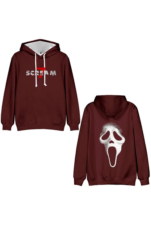 Scream 7 Merch Ghostface Hot Movie Bagless Hoodie Halloween Sweatshirt Streetwear Unisex Winter&Spring Casual Fashion Y2K Pullovers Top