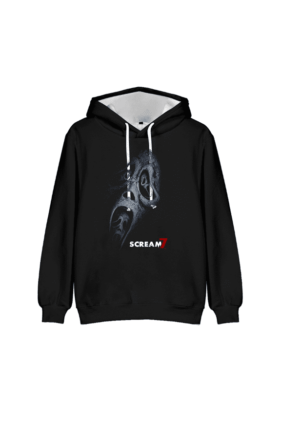 Scream 7 Merch Ghostface Hot New Movie Bagless Hoodie Halloween Sweatshirt Streetwear Unisex Winter&Spring Casual Fashion Y2K Pullovers Top