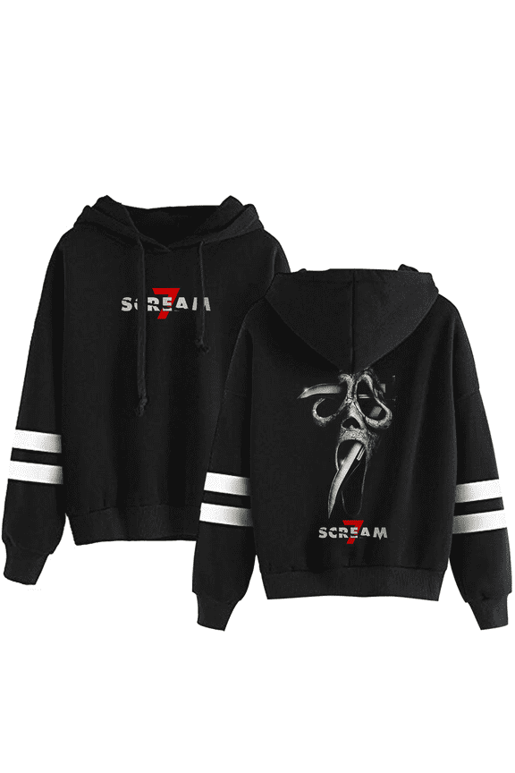 Scream 7 Merch Ghostface Movie Hooded Unisex Bagless Pullover Winter Fashion Sweatshirts Hooded Top