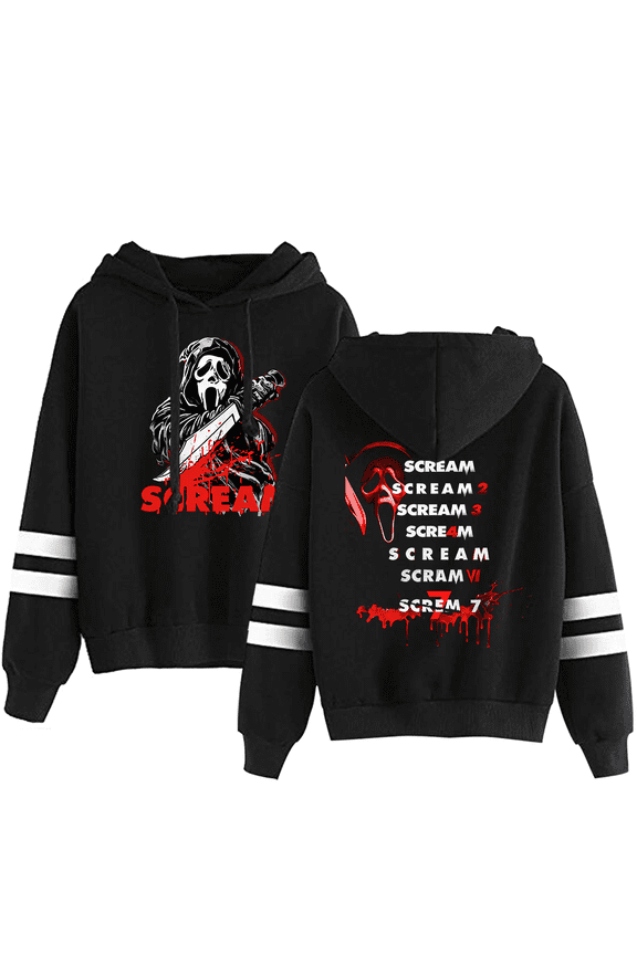 Scream 7 Merch Ghostface Movie Hooded Unisex Bagless Pullover Winter Fashion Sweatshirts Hooded Top