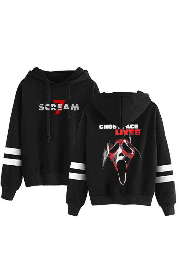 Scream 7 Merch Ghostface New Movie Hooded Unisex Bagless Pullover Winter Fashion Sweatshirts Hooded Top