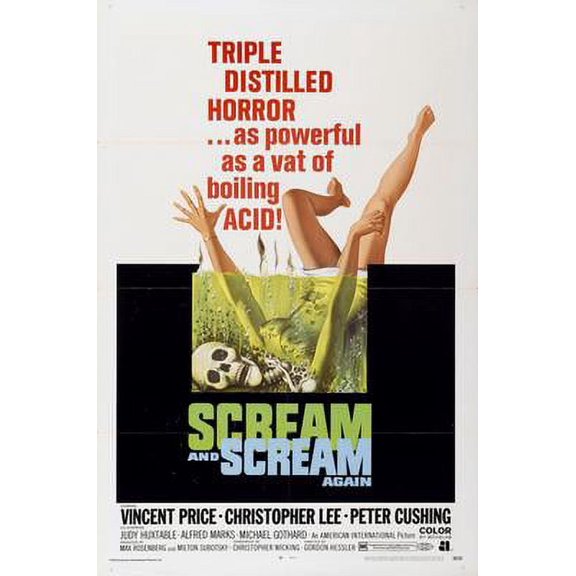 Scream And Scream again Movie Poster Reprint 27inx40in for any room 27x40 Square Adults AB Posters