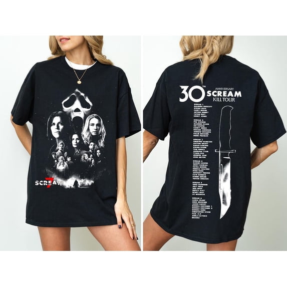 Scream Anniversary 30th Scream Tour T-Shirt, Scream 7 Back and Front ...