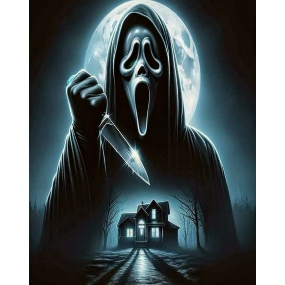 Scream Diamond Art Kits for Adults,5D Diamond Painting Kits for Adults,Ghost Paint with Numbers Diamonds for Home Wall Decor 12x16 Inch