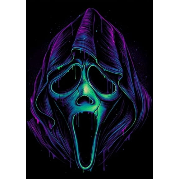 Scream Diamond Painting,Diamond Painting Kits for Adults,Ghost Diamond Art,Suitable for Home Wall Decoration 12x16 Inch