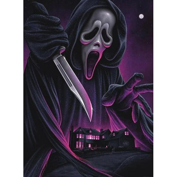 Scream Diamond Painting Kits for Adults,Halloween Gem Art Kits for Adults for Gift Home Wall Decor 16x12inch