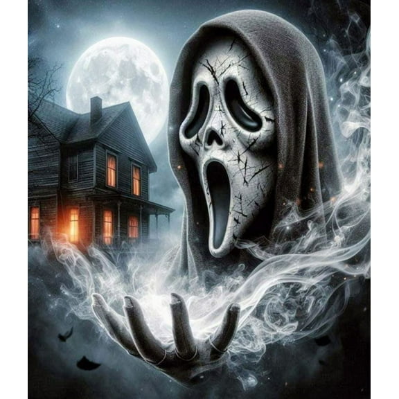 Scream Diamond Painting Kits for Adults,Slash youth Diamond Painting,Ghost Diamond Art,Suitable for Home Wall Decoration 12x16 Inch